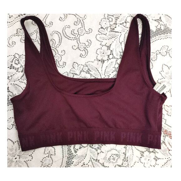 PINK Victoria's Secret Ultimate Unlined Bra Medium Burgundy - Picture 2 of 5